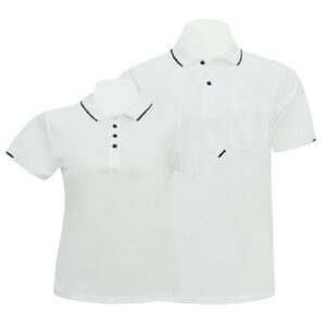 เสื้อโปโลสีขาวขลิบดำ EG Polo