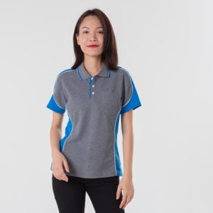 Alternative view of เสื้อโปโลเทาตัดต่อฟ้า TB Polo