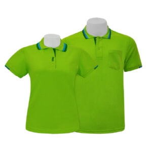 เสื้อโปโลสีเขียวตอง NU Polo ผ้า TK Ring หนานุ่ม สวมใส่สบาย