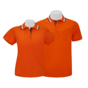 เสื้อโปโลสีส้มแสด ชาย หญิง NU Polo