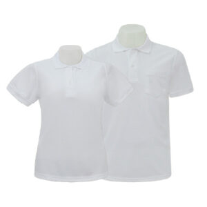 เสื้อโปโลสีขาว NU Polo ผ้า TK Ring หนานุ่ม สวมใส่สบาย