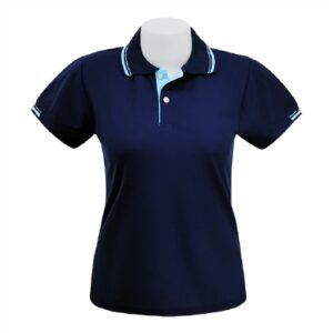 Alternative view of เสื้อโปโลสีกรมขลิบฟ้า MN Polo