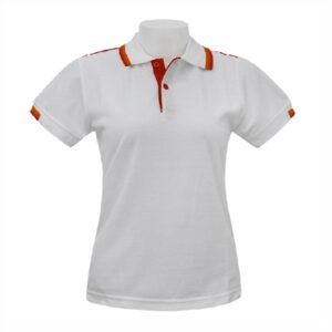 Alternative view of เสื้อโปโลสีขาวขลิบส้ม MN Polo