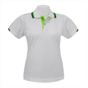 Alternative view of เสื้อโปโลสีขาวขลิบเขียว MN Polo